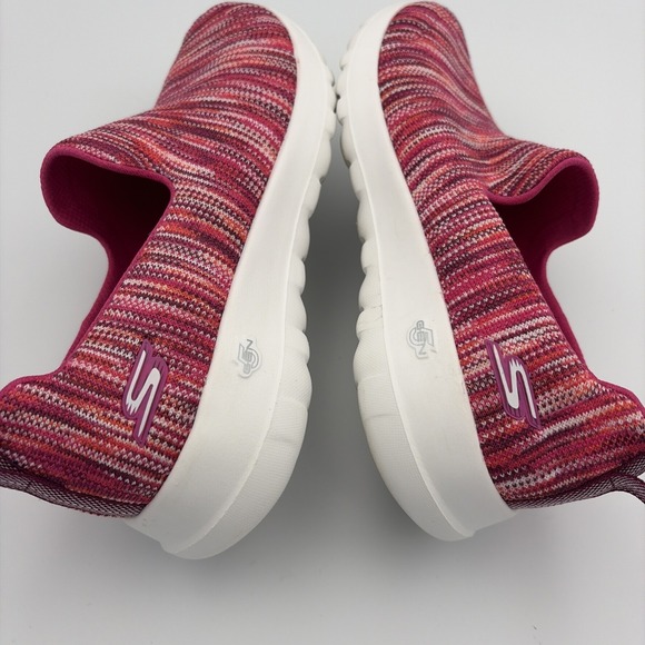 Skechers Go Walk GoGa Max Sneakers Women's 6.5 Pink Multi Striped Slip On Casual - Picture 12 of 14
